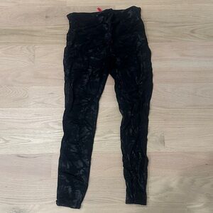 SPANX Black Camouflage High-Waist Leggings